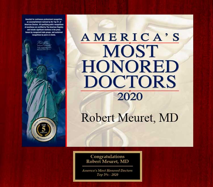 dr robert meuret, 2020 americas most honored doctors