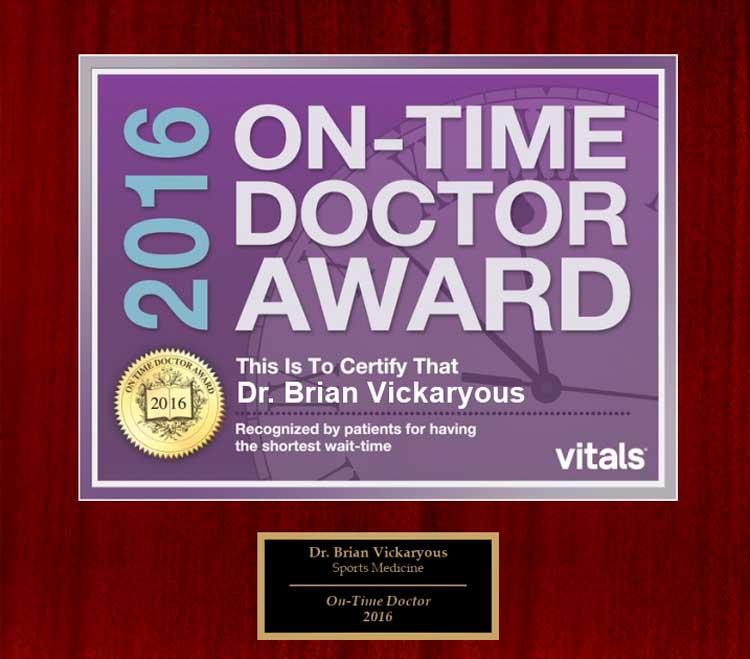 on-time doctors award in sports medicine